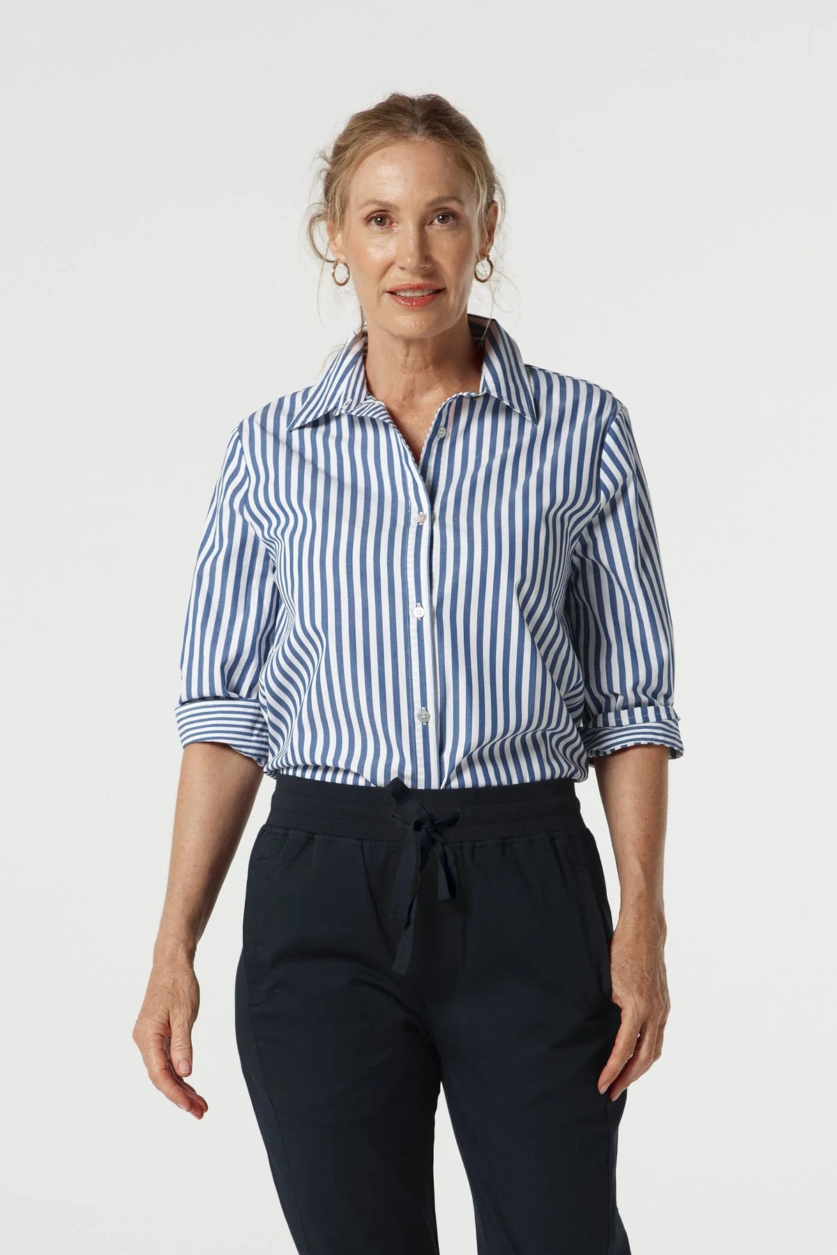3/4 SLEEVE STRIPE SHIRT