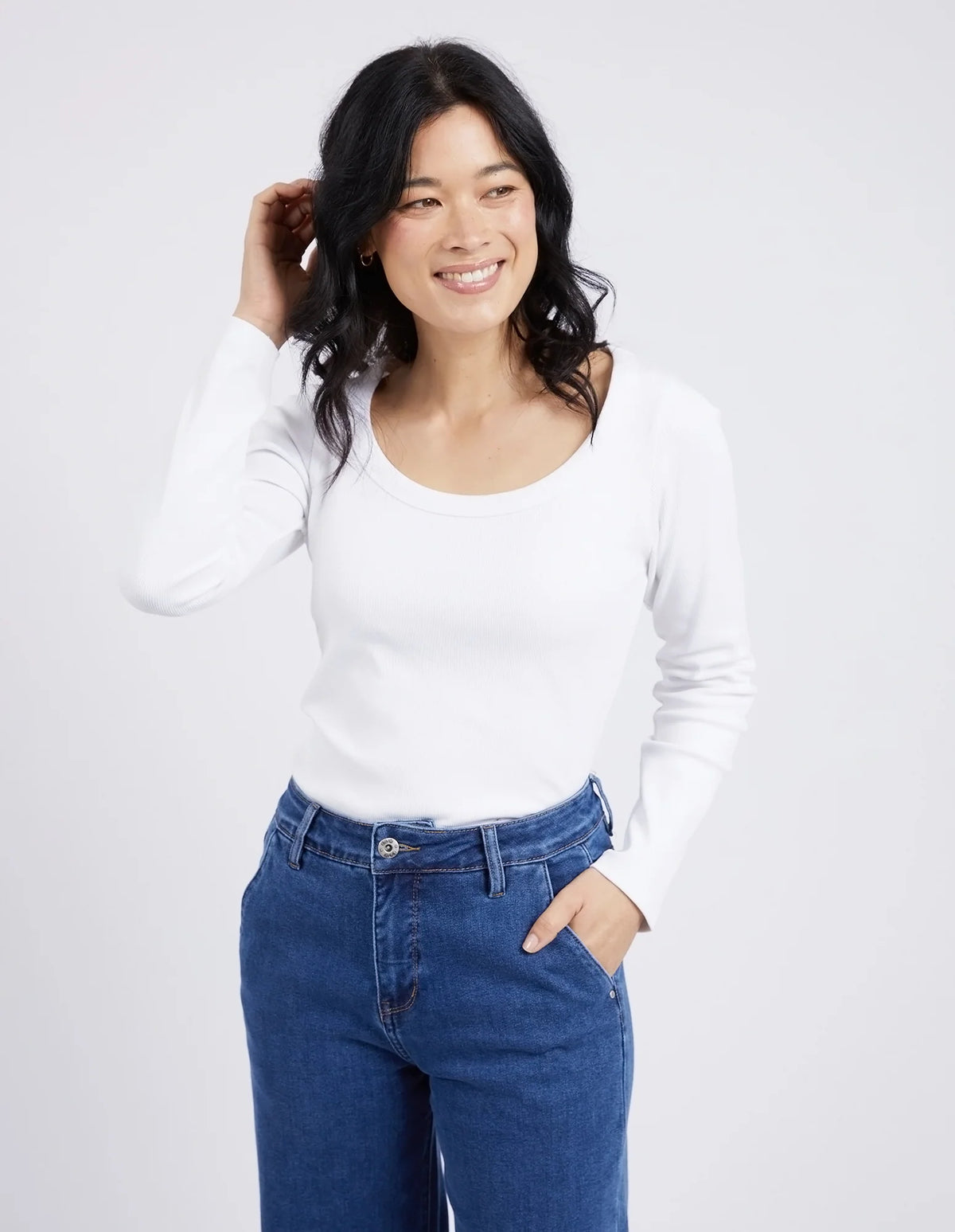CRYSTAL L/S RIB TEE