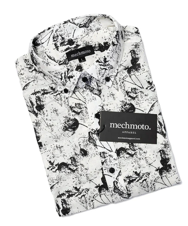 LINEN BLACK PRINT SHIRT