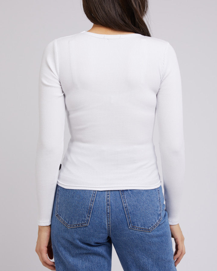 EVE RIB V NECK LONG SLEEVE TOP