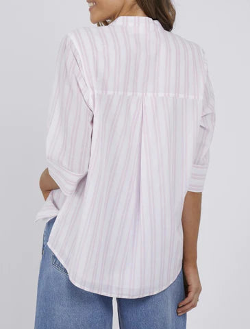 CHERRY STRIPE THROWOVER SHIRT