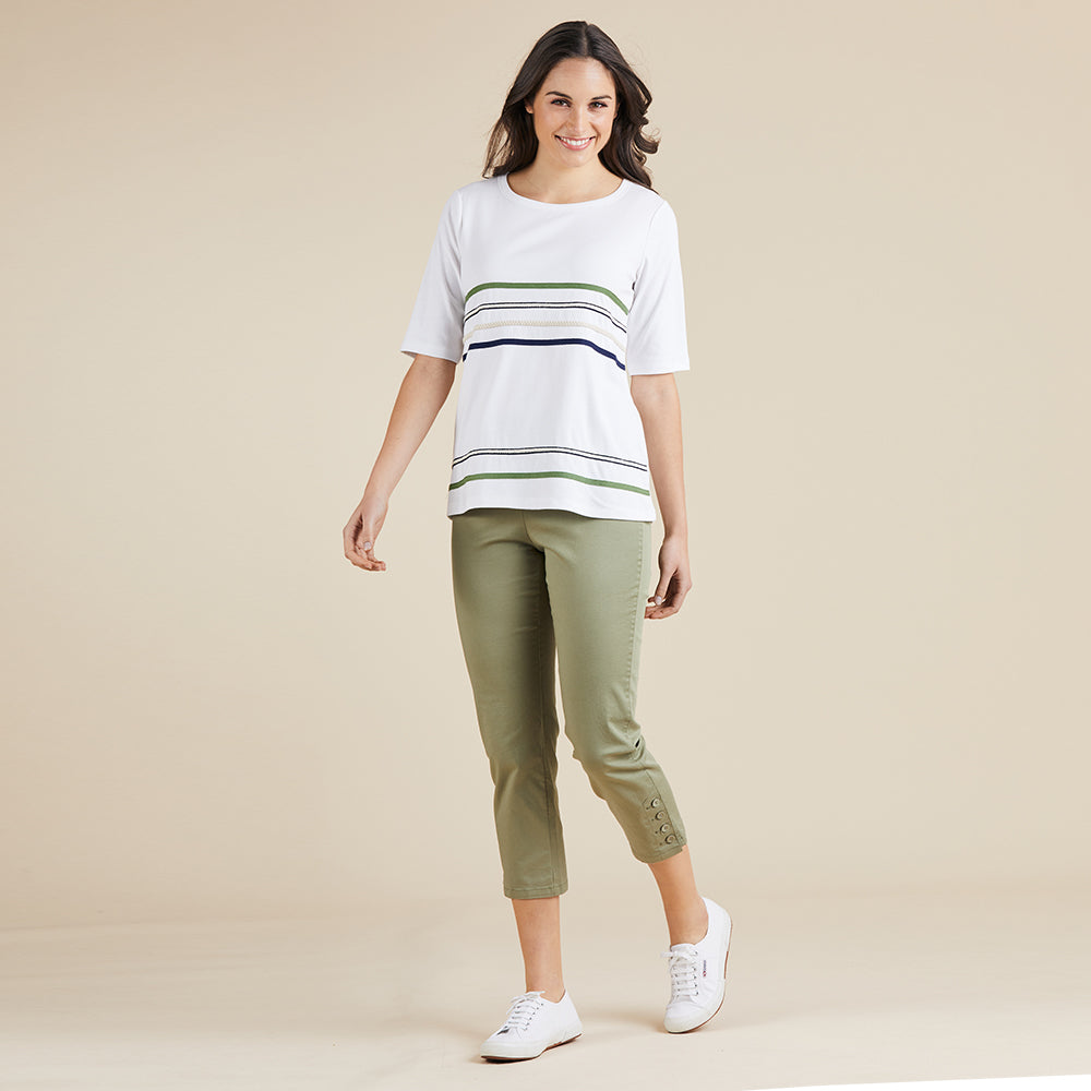 APPLIQUE STRIPE TEE