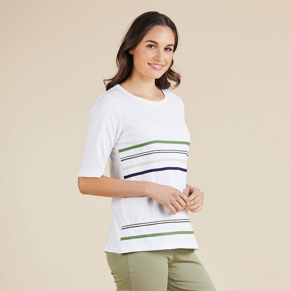 APPLIQUE STRIPE TEE