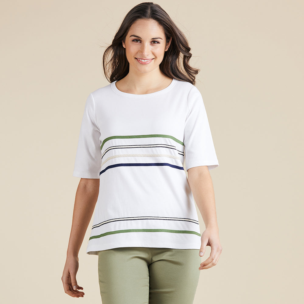 APPLIQUE STRIPE TEE