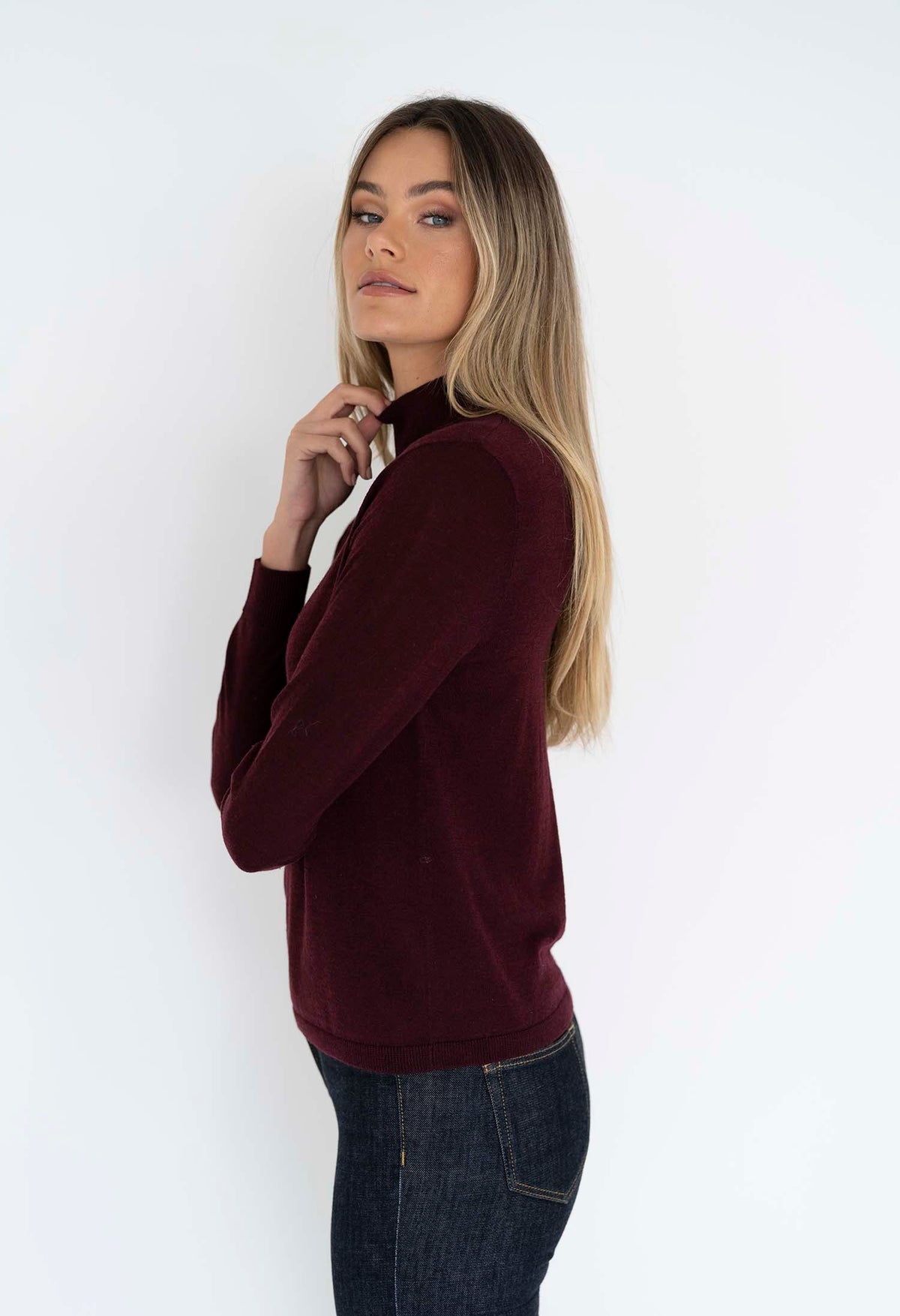 RUBY HI NECK BASIC PLUM