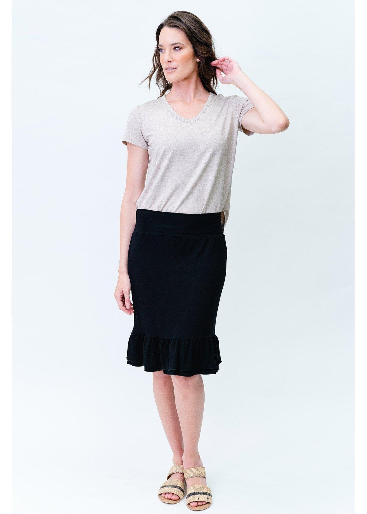 KATY FRILL MIDI SKIRT