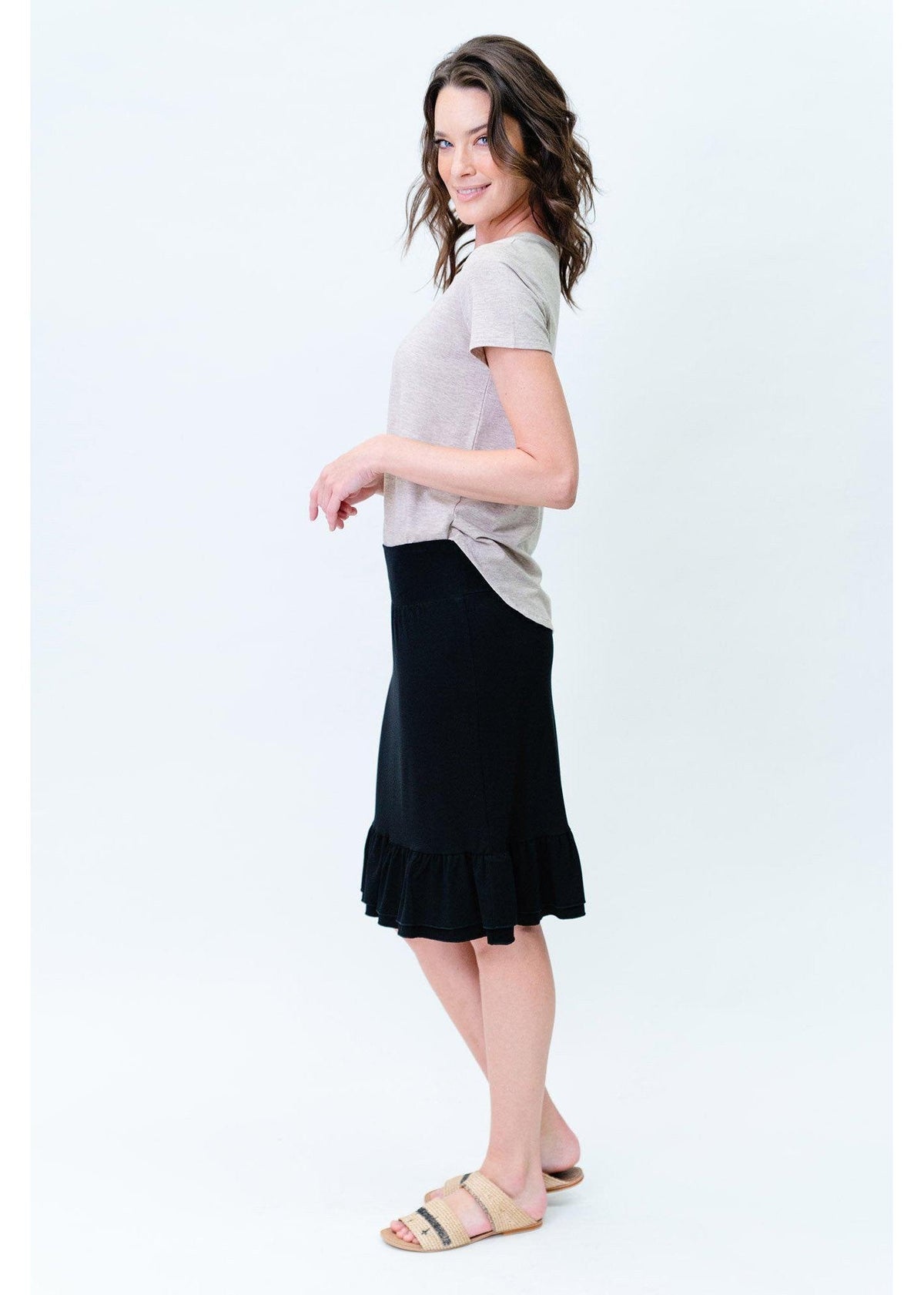 KATY FRILL MIDI SKIRT
