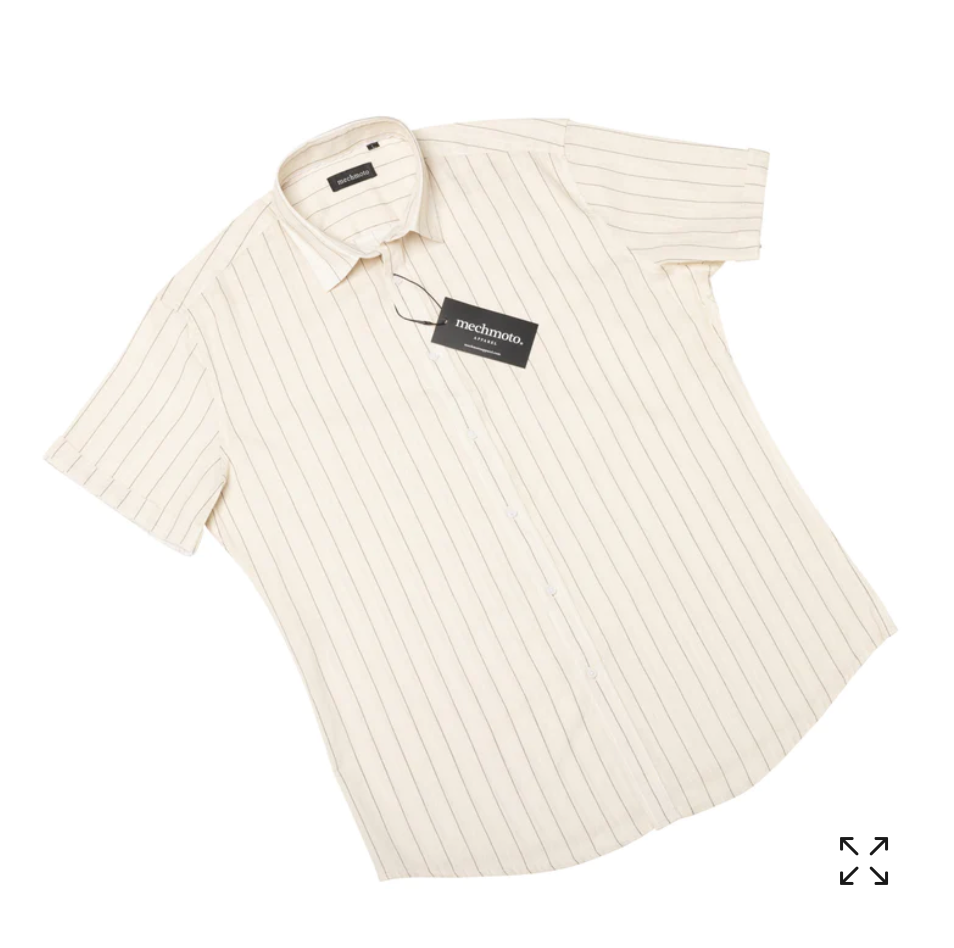 LINEN PIN STRIPE S/S SHIRT