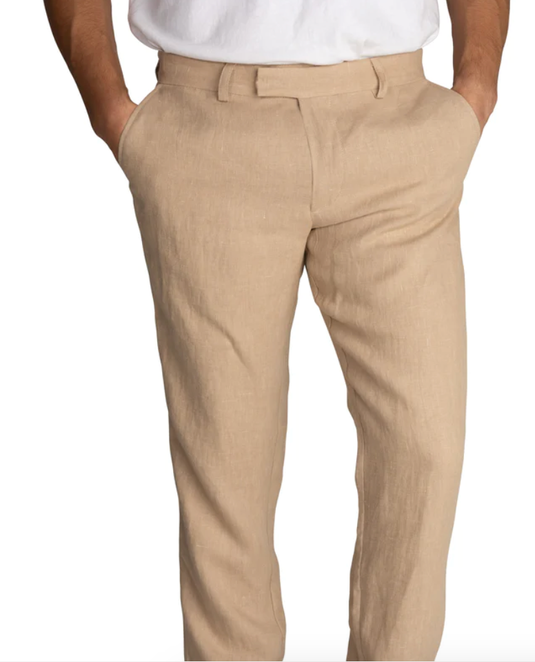 LUXURY LINEN SIDE POCKET PANT