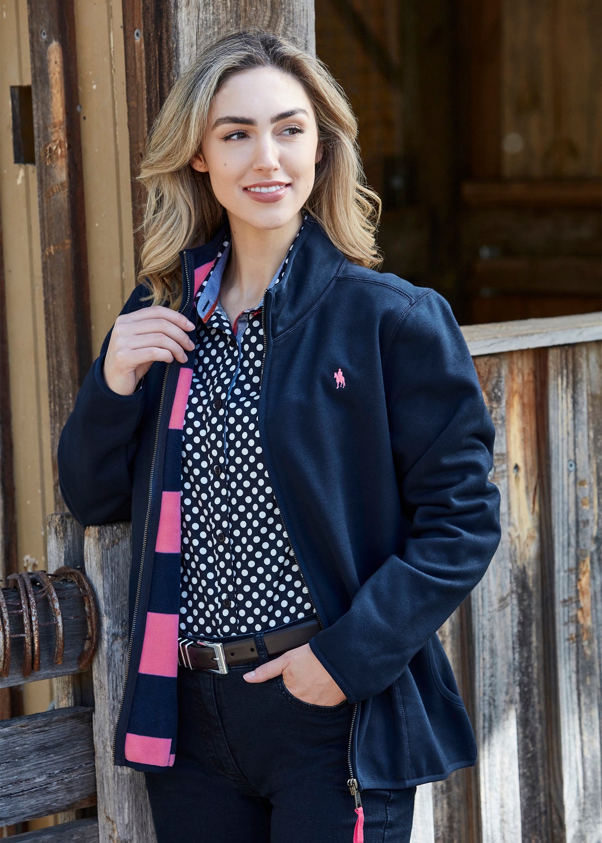 WOMENS ZIP THROUGH FLEECE JACKET