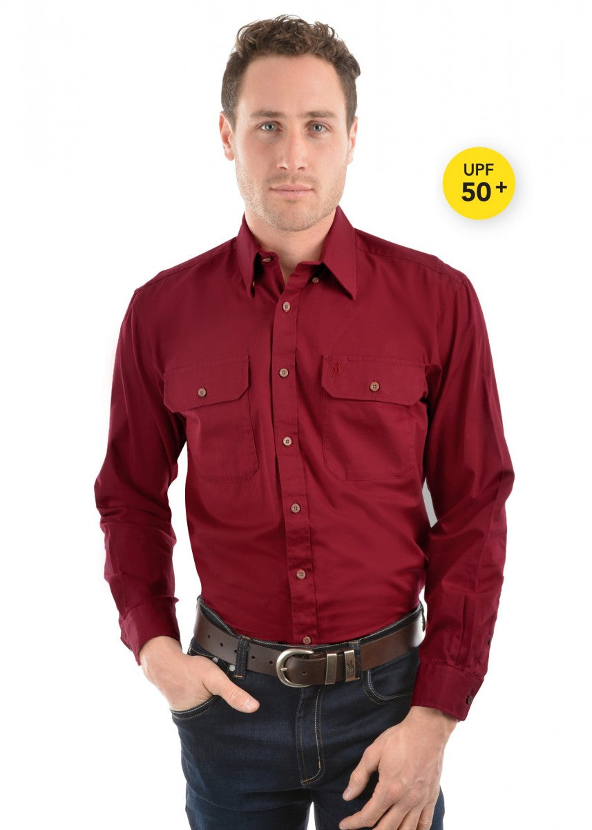 LIGHT DRILL FULL BUTTON SHIRT