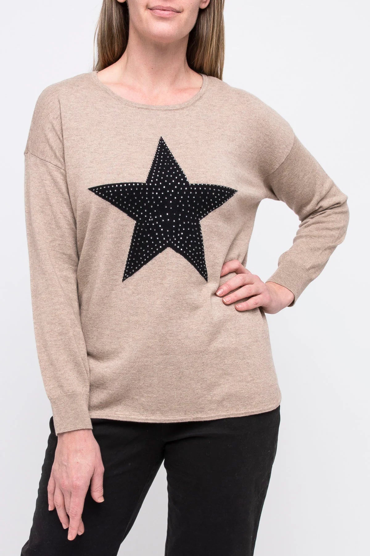 DIAMANTE STAR PULLOVER